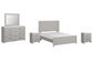 Cottonburg Queen Panel Bed with Mirrored Dresser and 2 Nightstands Premier Furniture & Mattress