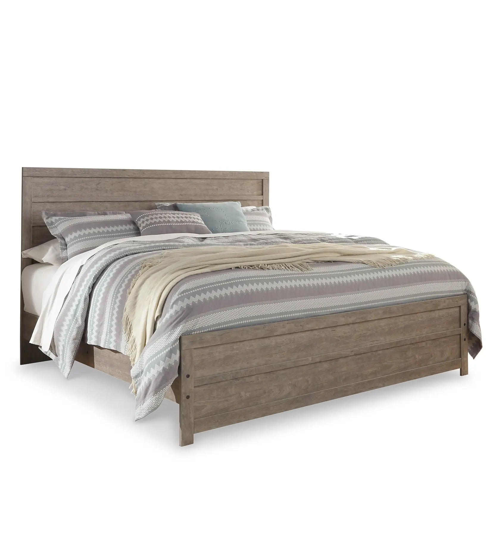 Culverbach King Panel Bed with Mirrored Dresser and Chest Premier Furniture & Mattress