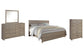 Culverbach King Panel Bed with Mirrored Dresser and Chest Premier Furniture & Mattress