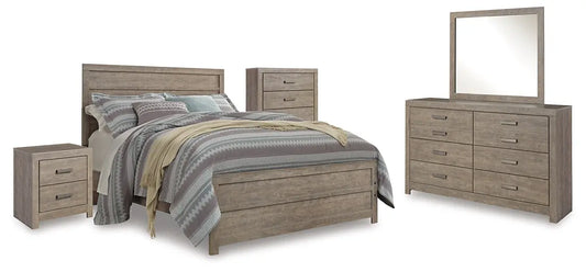 Culverbach Queen Panel Bed with Mirrored Dresser, Chest and Nightstand - Premier Furniture & Mattress