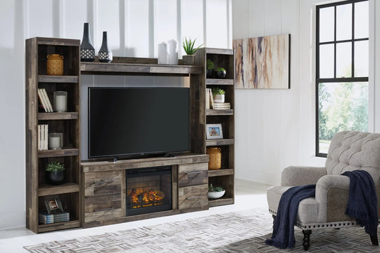Derekson 4-Piece Entertainment Center with Electric Fireplace Premier Furniture & Mattress