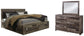 Derekson King Panel Bed with 2 Storage Drawers with Mirrored Dresser Premier Furniture & Mattress