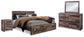 Derekson King Panel Bed with 2 Storage Drawers with Mirrored Dresser and Nightstand - Premier Furniture & Mattress