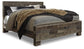 Derekson King Panel Bed with Mirrored Dresser - Premier Furniture & Mattress
