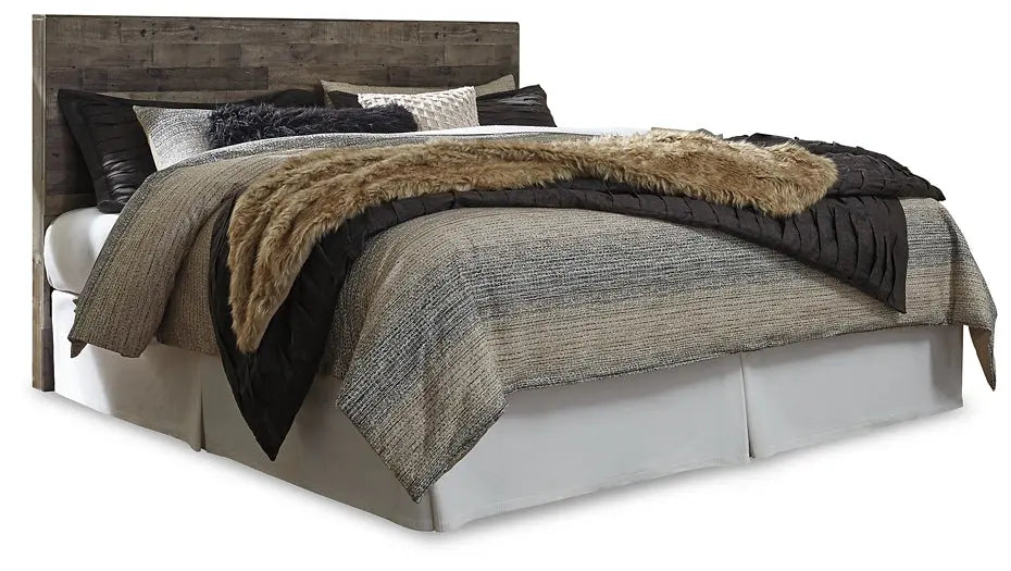 Derekson King Panel Headboard with Mirrored Dresser and Chest Premier Furniture & Mattress