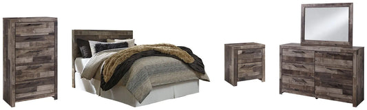 Derekson Queen/Full Panel Headboard with Mirrored Dresser, Chest and Nightstand - Premier Furniture & Mattress