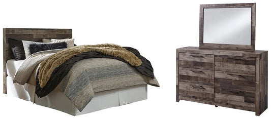 Derekson Queen/Full Panel Headboard with Mirrored Dresser Premier Furniture & Mattress
