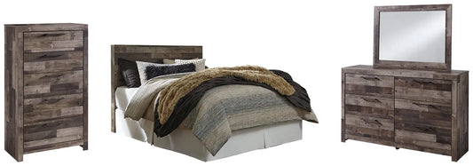 Derekson Queen/Full Panel Headboard with Mirrored Dresser and Chest Premier Furniture & Mattress