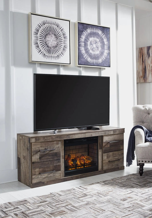 Derekson TV Stand with Electric Fireplace Premier Furniture & Mattress