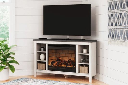 Dorrinson Corner TV Stand with Electric Fireplace Premier Furniture & Mattress