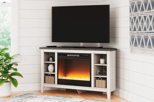 Dorrinson Corner TV Stand with Electric Fireplace Premier Furniture & Mattress