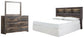 Drystan King/California King Bookcase Headboard with Mirrored Dresser - Premier Furniture & Mattress