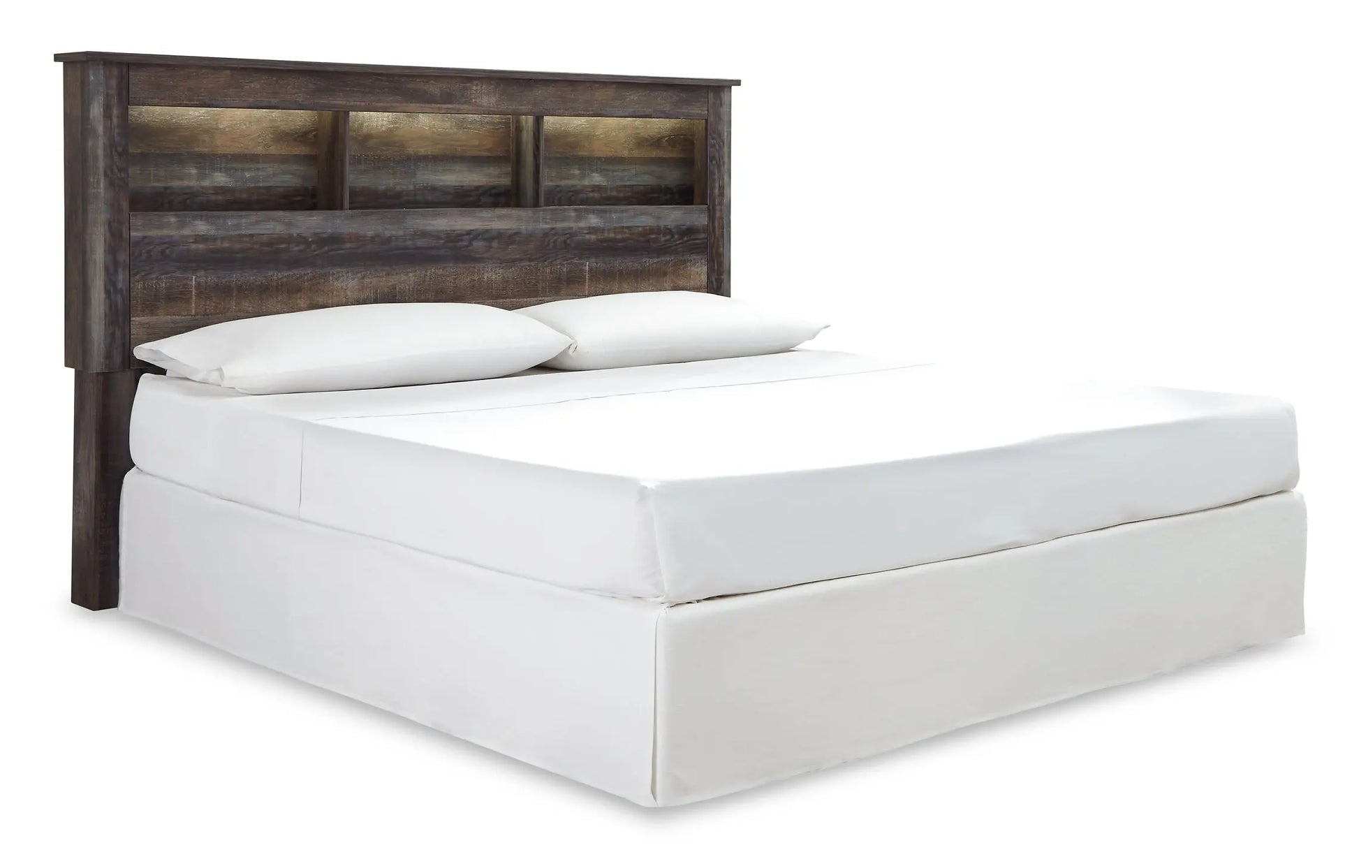 Drystan King/California King Bookcase Headboard with Mirrored Dresser - Premier Furniture & Mattress