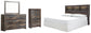 Drystan King/California King Bookcase Headboard with Mirrored Dresser and Chest Premier Furniture & Mattress