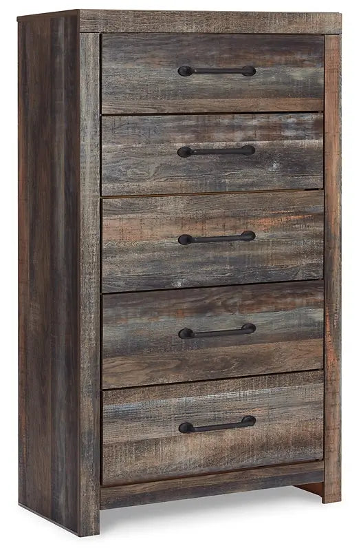 Drystan King/California King Bookcase Headboard with Mirrored Dresser and Chest Premier Furniture & Mattress