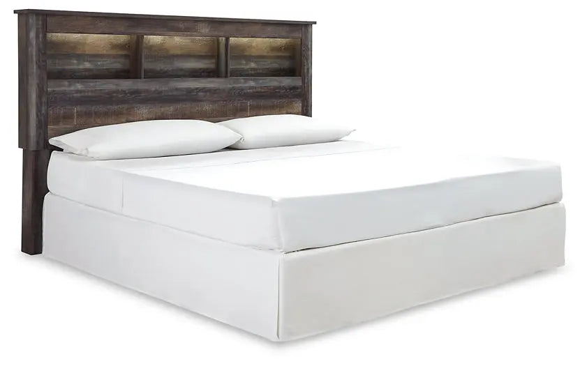 Drystan King/California King Bookcase Headboard with Mirrored Dresser and Chest Premier Furniture & Mattress