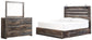 Drystan King Panel Bed with 2 Storage Drawers with Mirrored Dresser Premier Furniture & Mattress