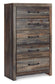 Drystan King Panel Bookcase Bed with Mirrored Dresser and Chest - Premier Furniture & Mattress