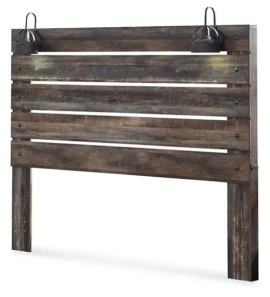Drystan King Panel Headboard with Mirrored Dresser and Chest Premier Furniture & Mattress