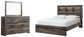 Drystan Queen Bookcase Bed with Mirrored Dresser - Premier Furniture & Mattress