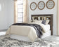 Drystan Queen/Full Bookcase Headboard with Mirrored Dresser and 2 Nightstands Premier Furniture & Mattress