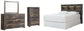 Drystan Queen/Full Bookcase Headboard with Mirrored Dresser and Chest - Premier Furniture & Mattress