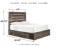 Drystan Queen Panel Bed with 2 Storage Drawers with Mirrored Dresser Premier Furniture & Mattress