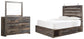 Drystan Queen Panel Bed with 2 Storage Drawers with Mirrored Dresser Premier Furniture & Mattress