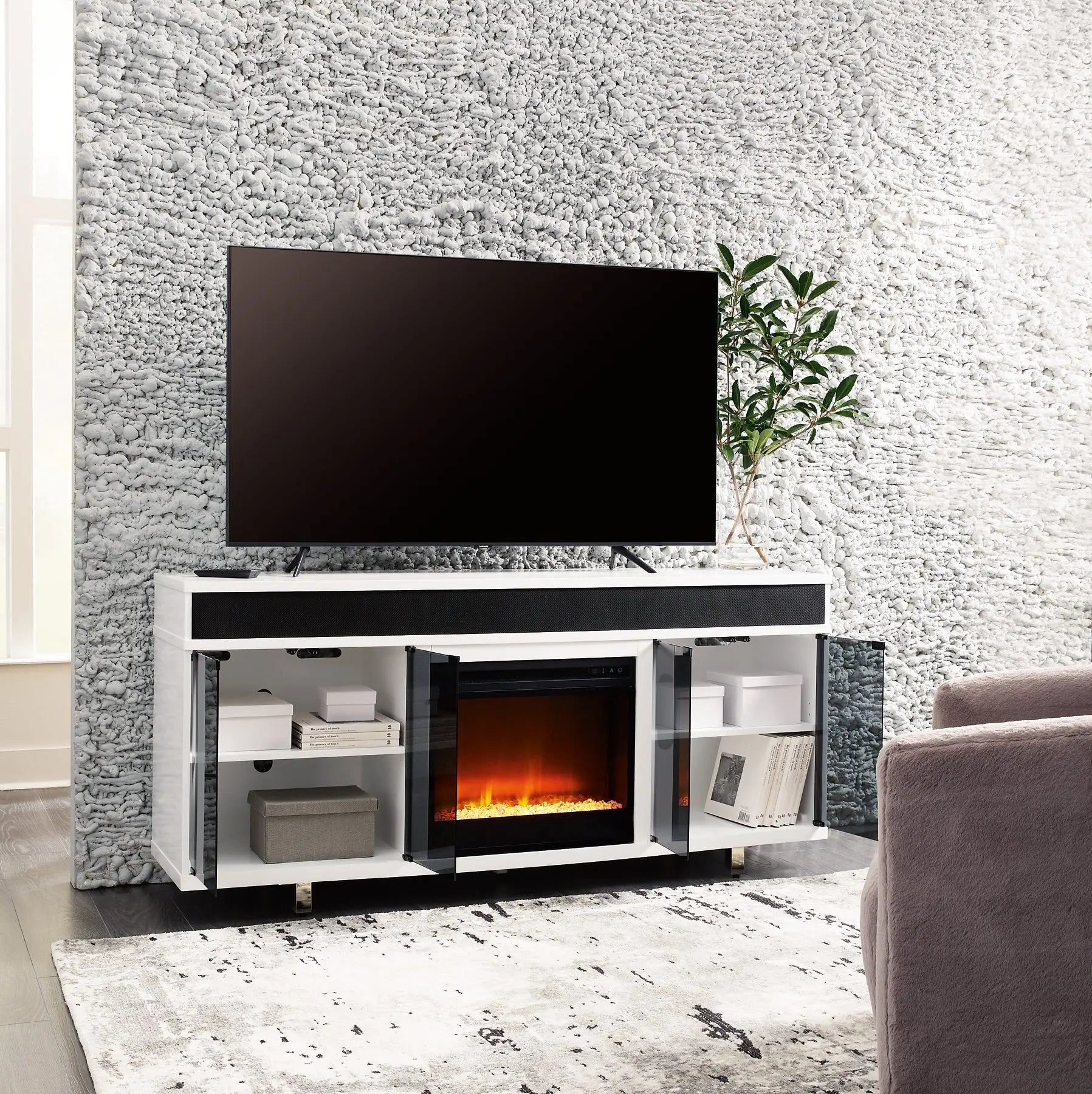 Gardoni 72" TV Stand with Electric Fireplace Premier Furniture & Mattress