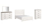 Gerridan Queen Panel Bed with Mirrored Dresser and Chest Premier Furniture & Mattress