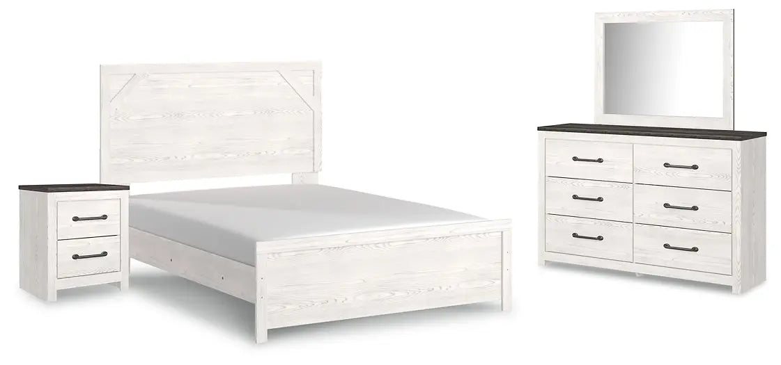 Gerridan Queen Panel Bed with Mirrored Dresser and Nightstand - Premier Furniture & Mattress
