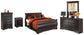 Huey Vineyard Queen Sleigh Bed with Mirrored Dresser, Chest and Nightstand Premier Furniture & Mattress