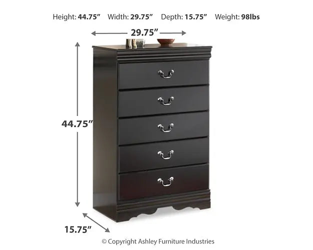 Huey Vineyard Queen Sleigh Bed with Mirrored Dresser, Chest and Nightstand Premier Furniture & Mattress