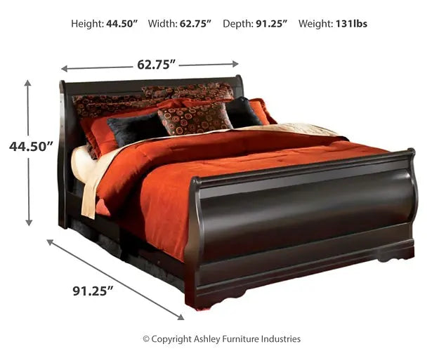 Huey Vineyard Queen Sleigh Bed with Mirrored Dresser Premier Furniture & Mattress