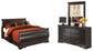 Huey Vineyard Queen Sleigh Bed with Mirrored Dresser Premier Furniture & Mattress