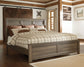 Juararo California King Panel Bed with Mirrored Dresser - Premier Furniture & Mattress