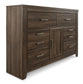 Juararo California King Panel Bed with Mirrored Dresser - Premier Furniture & Mattress
