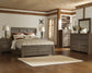 Juararo Queen Panel Bed with Mirrored Dresser Premier Furniture & Mattress