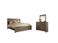 Juararo Queen Panel Bed with Mirrored Dresser Premier Furniture & Mattress