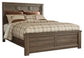 Juararo Queen Panel Bed with Mirrored Dresser Premier Furniture & Mattress