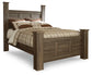 Juararo Queen Poster Headboard with Mirrored Dresser and Nightstand Premier Furniture & Mattress