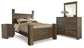 Juararo Queen Poster Headboard with Mirrored Dresser and Nightstand Premier Furniture & Mattress