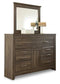 Juararo Queen Poster Headboard with Mirrored Dresser and Nightstand Premier Furniture & Mattress