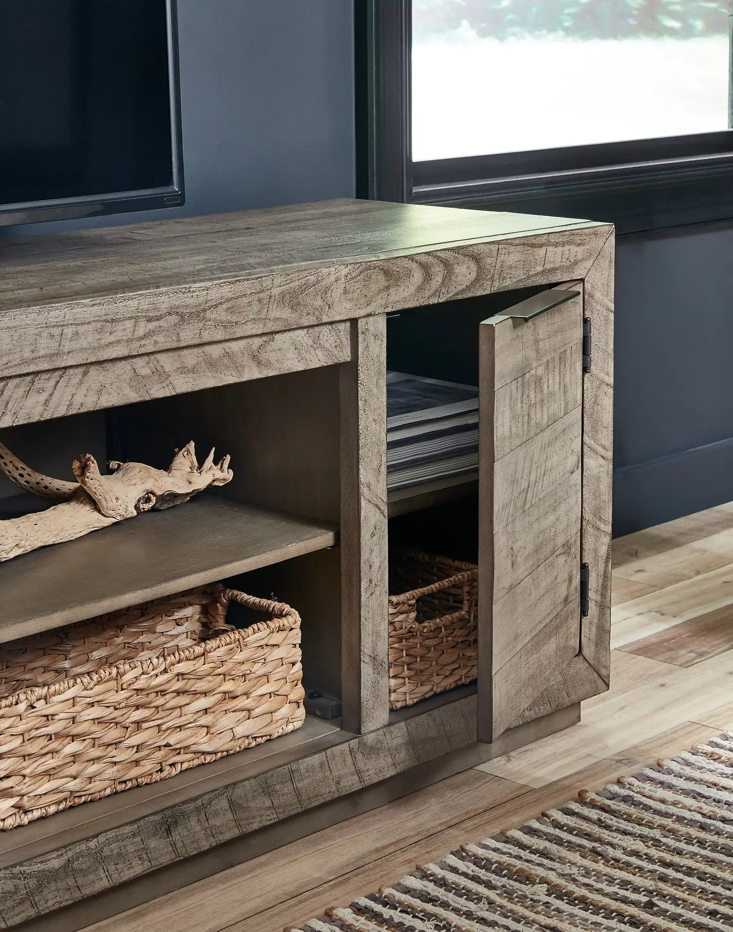 Krystanza XL TV Stand w/Fireplace Option - Premier Furniture & Mattress