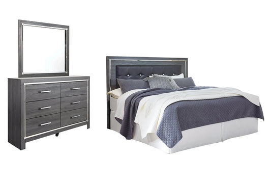 Lodanna King/California King Upholstered Panel Headboard with Mirrored Dresser Premier Furniture & Mattress