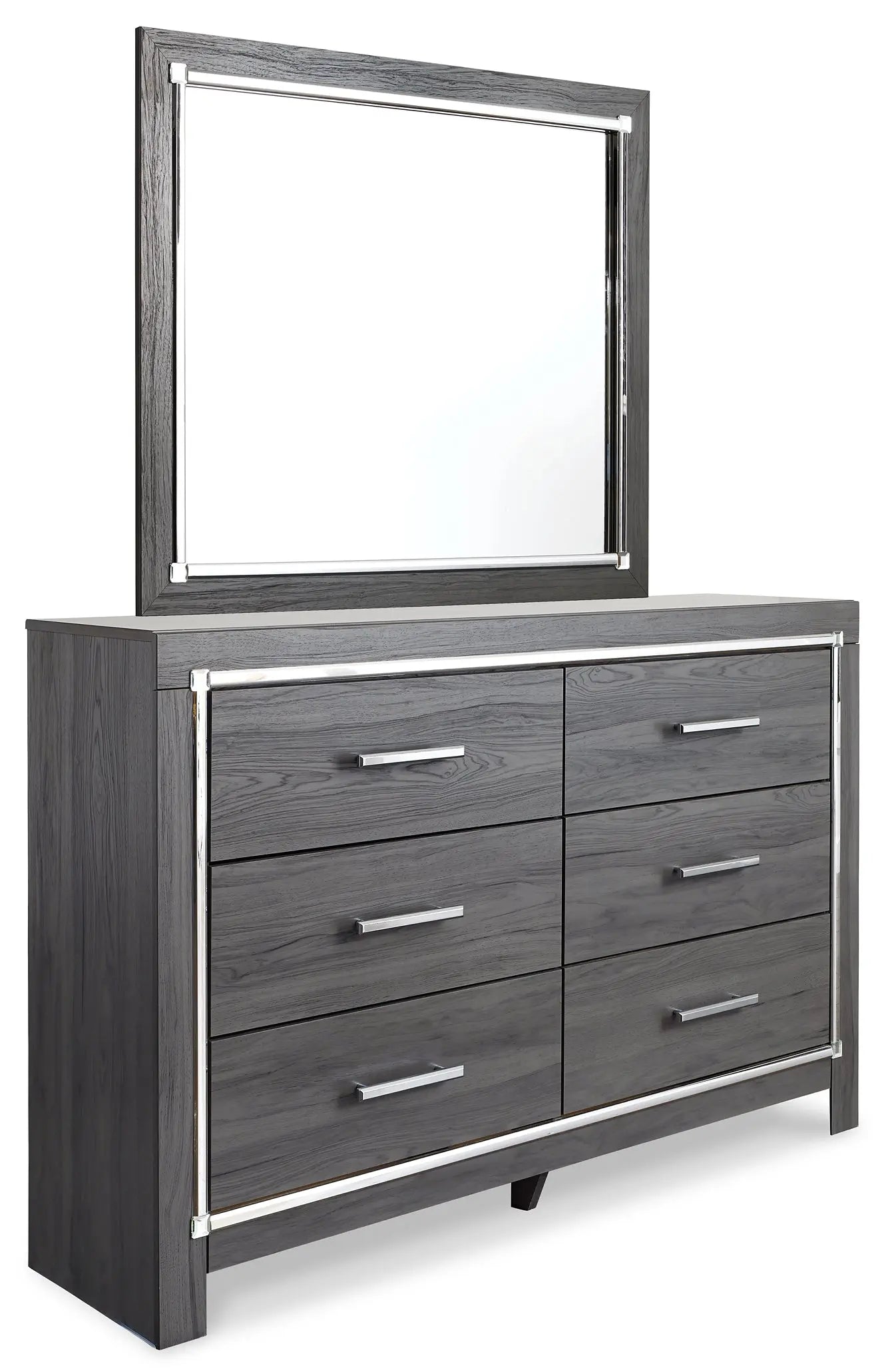 Lodanna King Panel Bed with Mirrored Dresser Premier Furniture & Mattress