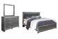 Lodanna King Panel Bed with Mirrored Dresser Premier Furniture & Mattress