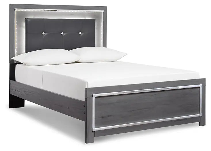 Lodanna King Panel Bed with Mirrored Dresser Premier Furniture & Mattress
