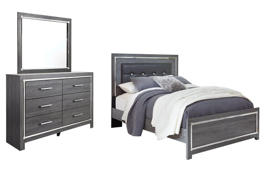 Lodanna Queen Panel Bed with Mirrored Dresser Premier Furniture & Mattress