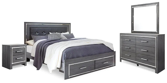 Lodanna Queen Panel Bed with Mirrored Dresser and Nightstand - Premier Furniture & Mattress